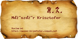 Mészár Krisztofer névjegykártya